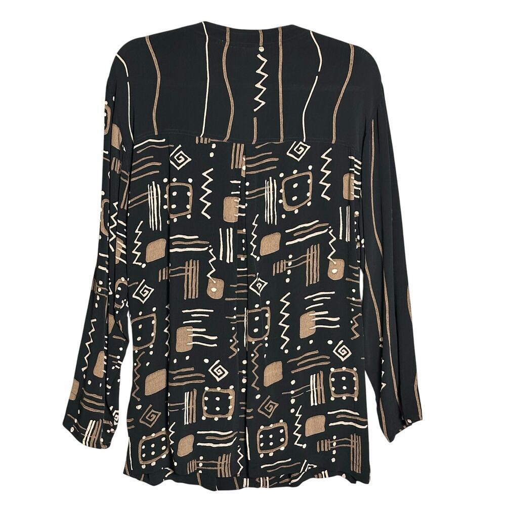 Chicos Design Vintage Sz‎ S Aztek Tribal Tunic Blouse Button Up Western Abstract - Picture 2 of 14
